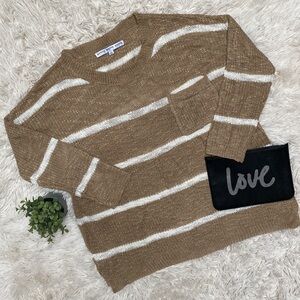Hyfve Stripe Knit Sweater 💗 Tan and White